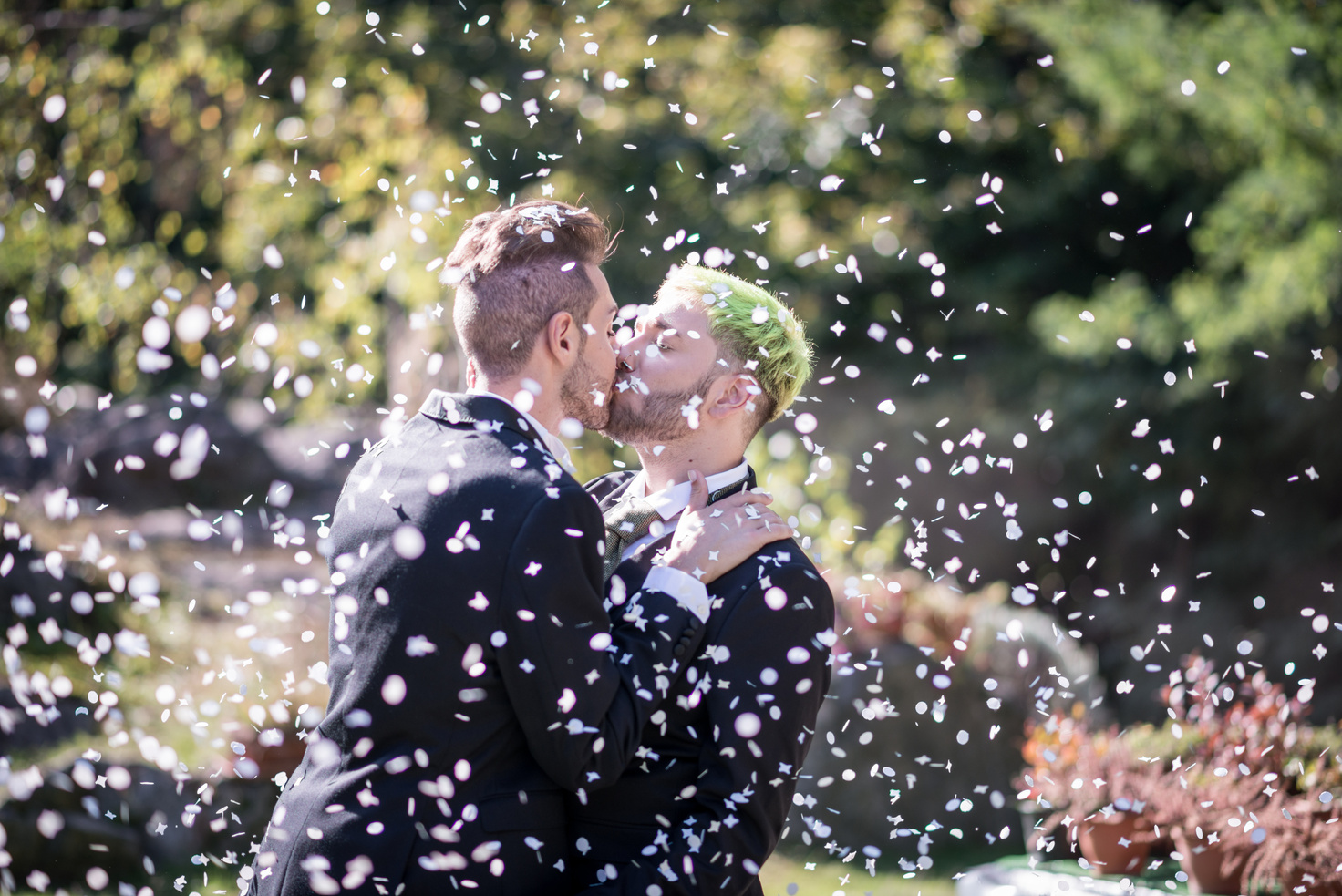 Same sex gay wedding ceremony and party